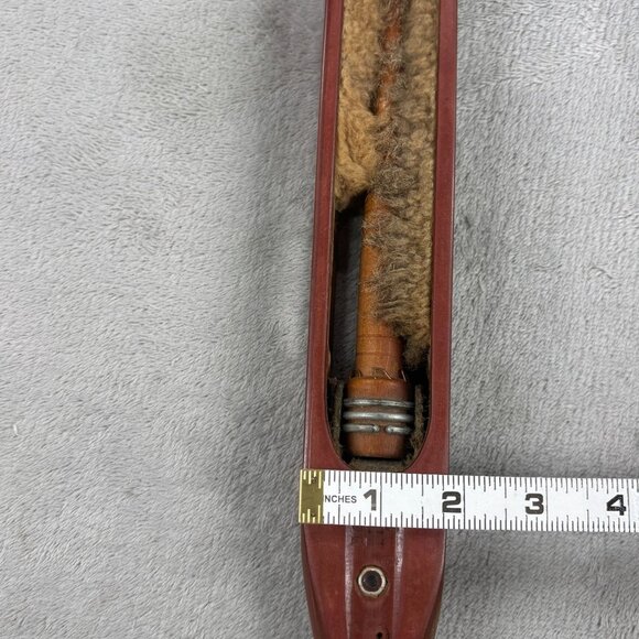 Vintage Wooden Weaving Loom Boat Shuttle With Bobbin & Felt Lining 15" - Picture 12 of 12